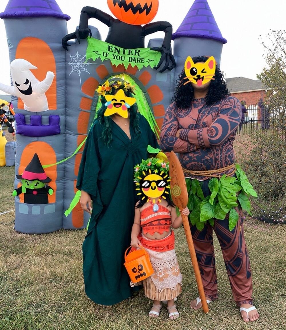 Disney Moana Family Costume Halloween Tefiti S Moana 3T Maui S-M Complete set